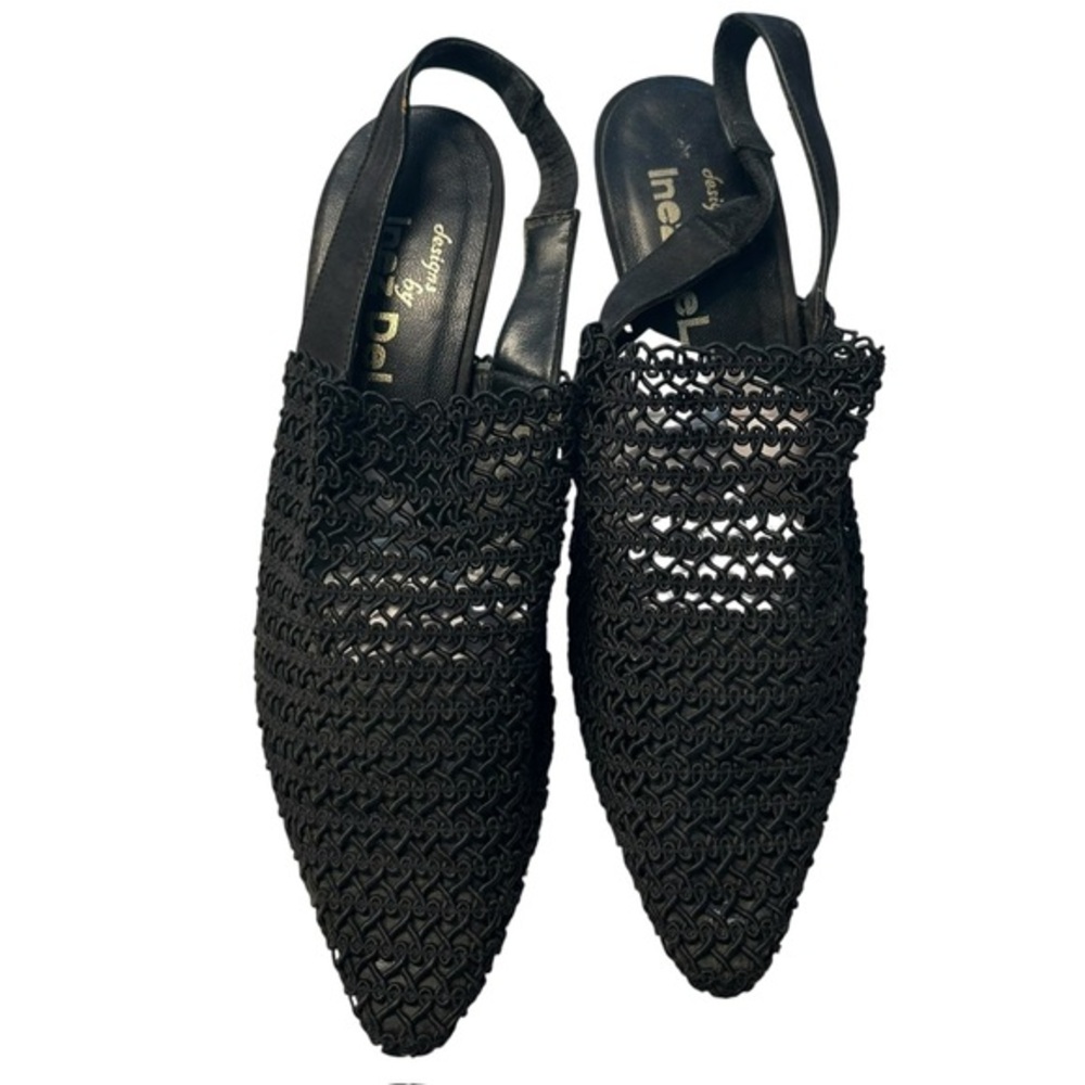 Inez Woven Macrame Slingback Heels Coastal Minimalist Pointed Toe Old Money‎